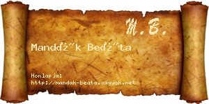 Mandák Beáta névjegykártya